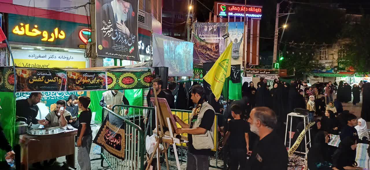 برپایی ایستگاه صلواتی و غرفه‌های خدماتی ضیاءالصالحین