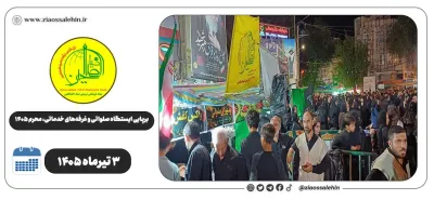 برپایی ایستگاه صلواتی و غرفه‌های خدماتی ضیاءالصالحین در پارس‌آباد | روز نهم محرم ۱۴۰۵
